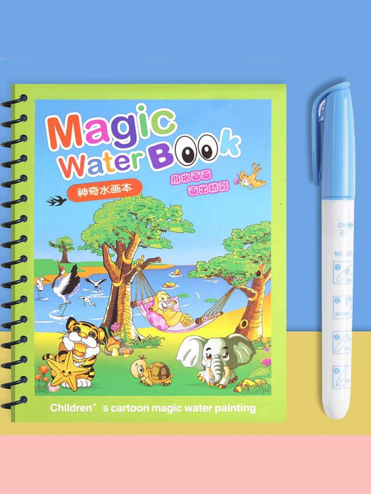 Magic Water Coloring Book with Magic Pen (Quick Dry)