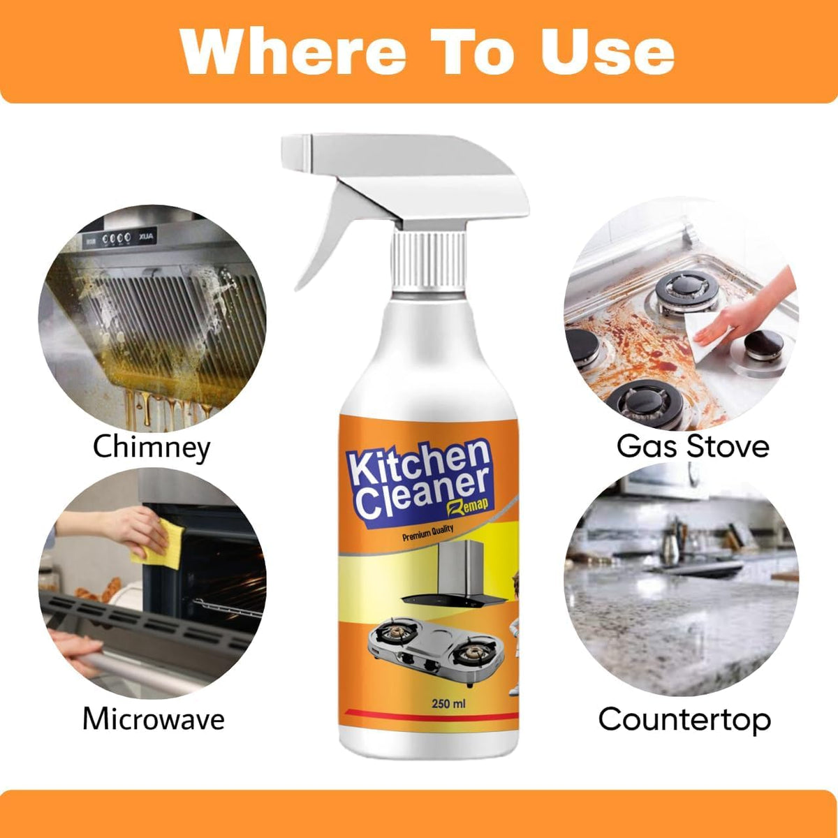 Kitchen Grease & Oil Remover Spray – 300ml