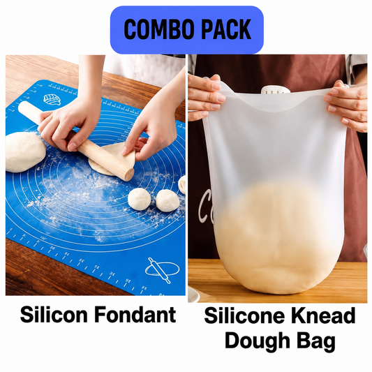 Kitchen Combo – Silicone Dough Kneading Bag + Silicon Fondant