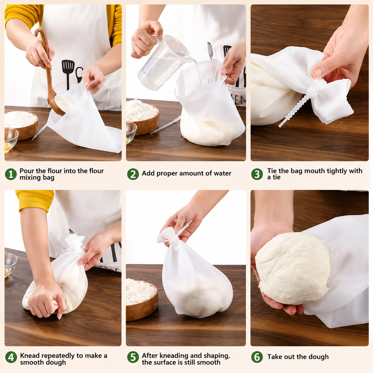 Mess-Free Silicon kneading Bag