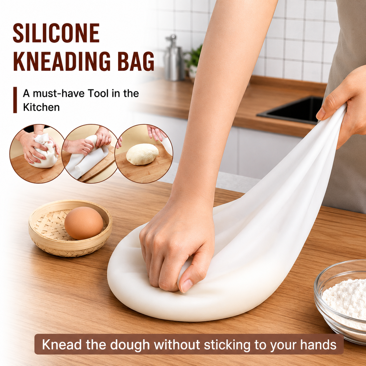 Mess-Free Silicon kneading Bag