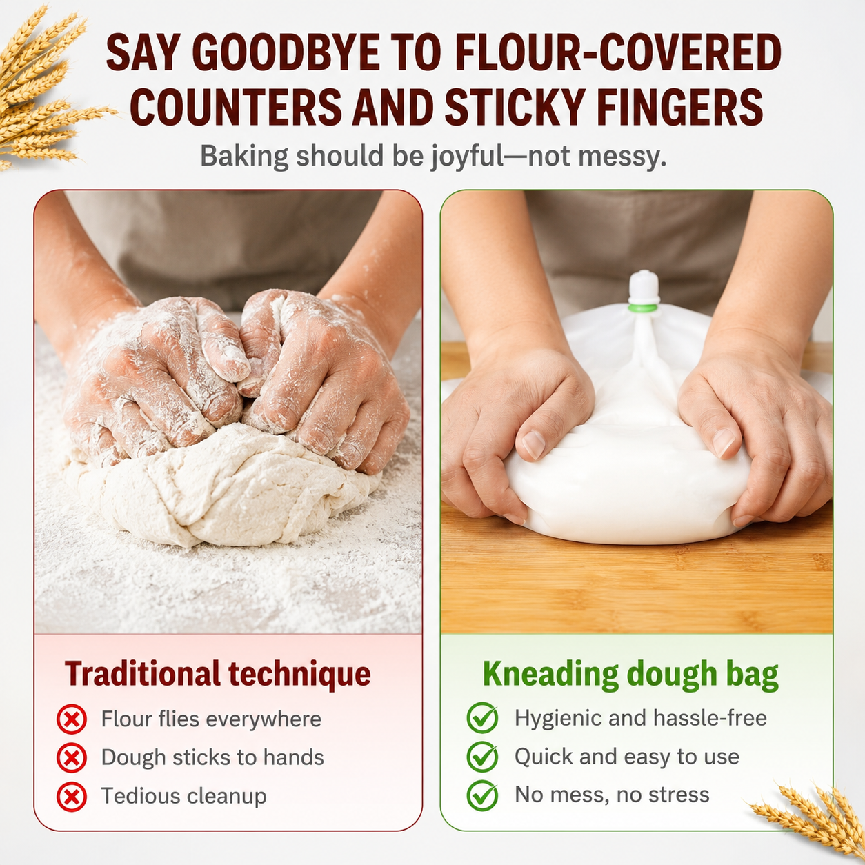 Mess-Free Silicon kneading Bag